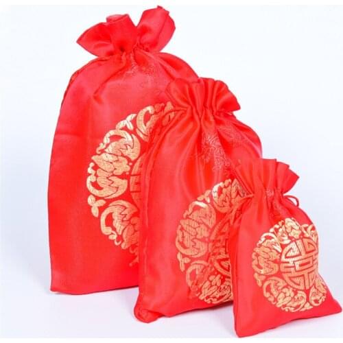 20 pcs/lot silk Gift Bags Candy/Jewelry/Necklace/Rings/Beads Candy box creative Silk bag for Party Supplies gift Silk Cloth Bag