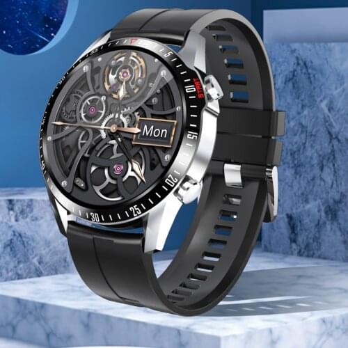 Business Smart Watch Men Waterproof Body Temperature Fitness Tracker Bluetooth Call Bracelet Heart Rate Monitor Skeleton Watches