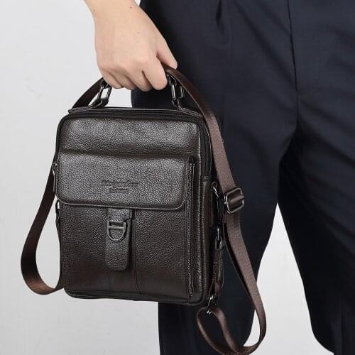Crossbody Bags Ipad Tablet Bags Genuine Leather Shoulder Bag Men Business Messenger Bag Male Briefcase Handbag Tote