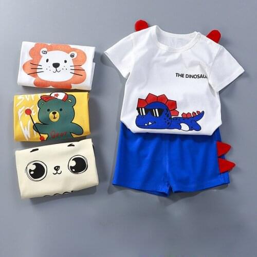 Toddler Boys Baby Kids Girl Cartoon Dinosaur Print Tops Shorts Outfits Set Clothes newborn kids Casual summer clothes suits