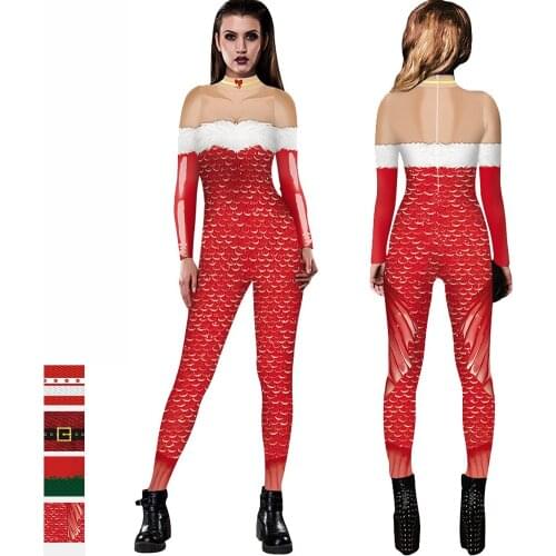 Hot Sale Christmas Party One-Piece Women Bar Dj Ds Stage Performance Fashion Long Sleeve Jumpsuit Pole Dance Clothing DWY6222