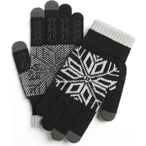 Winter Men Knitted Gloves Touch Screen High Quality Mitten Thicken Warm Wool Cashmere Outdoor Warm Non-slip And Velvet Gloves