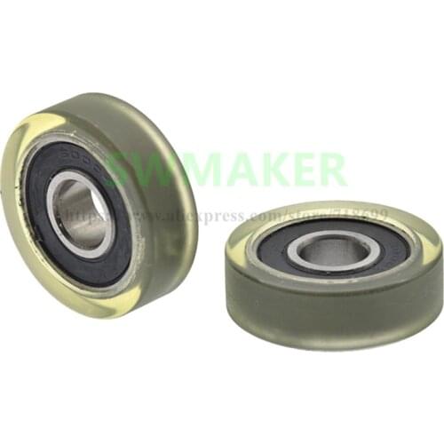 1pcs 10*32*10 mm bearing pulley, rubber-coated wheel, flat roller, mute PU polyurethane soft rubber, conveyor belt conveyor