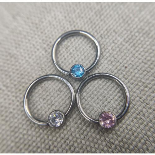 16G Implant Grade Titanium ASTM F136 Captive Bead Ring Ear Hoop Nose Ring Tragus Cartilalge Piercing Nipple Ring Jewelry