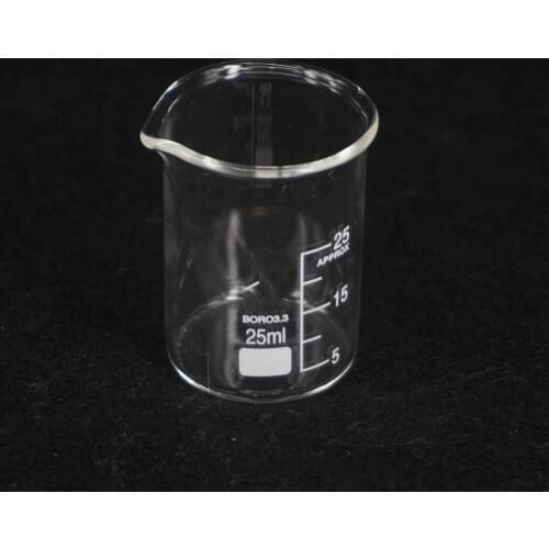 25ML Low Form Beaker Chemistry Lab G3.3 Borosilicate Glass Heavy Wall