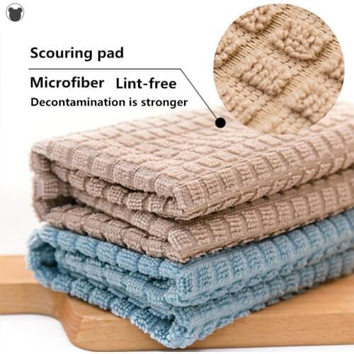 3 pcs Microfiber household cleaning cloth for kitchen tableware houseware rag dish towel remove dirt & oil stain duster wipe