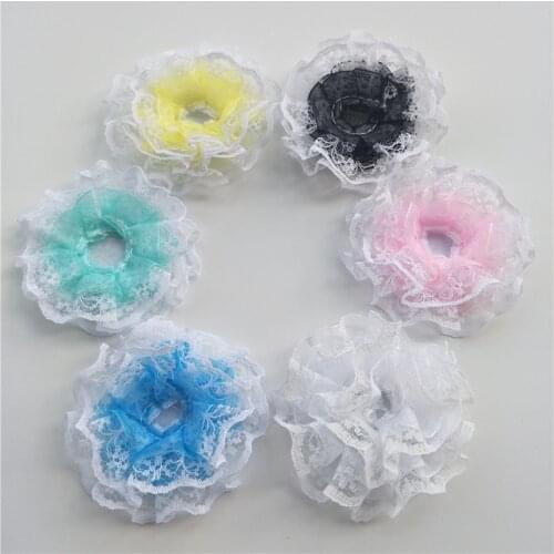 36pcs 6.5cm Mix color lace flower patch applique for Girls hair accessories,DIY Kid patches for Clothing Craft Sticker