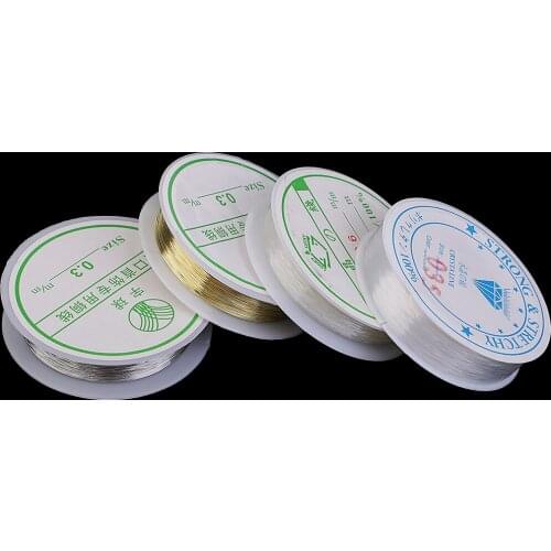 4 Roll Gold Silver Crystal Thread String Cord Wire DIY Jewelry Beading Craft