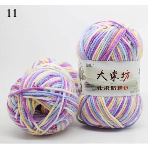 50g Rainbow Segment Dyed Yarn Wool DIY Handmade Knitted Baby Sweater Hat Scarf Knit Thread For Cardigan Scarf Hat Sweater Doll