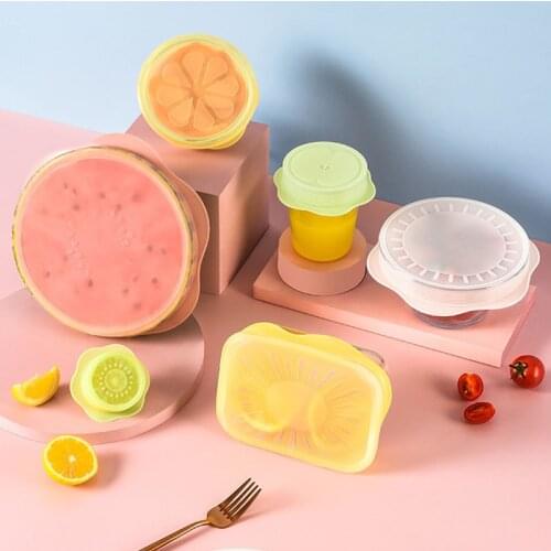 6 Pcs/Set Household Sealing Silicone Lids Bowl With Lid Home Storage Organizer Dust Covers Microwave Cover Kitchen Storage