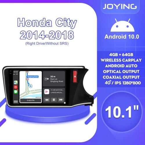 Joying Android10 Car Radio Stereo 10.1 Inch Big Screen Automotive Sound For Honda City 2014-2018 GPS Carplay DSP SPDIF 5GWIFI