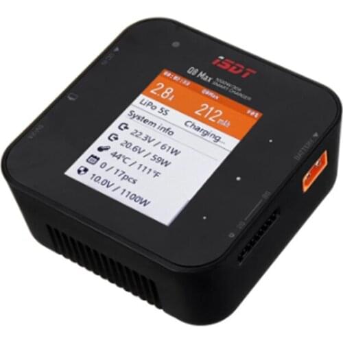 ISDT T8 Q8 MAX 1000W Smart Battery Balance Balance Charger For 1-8S Lipo Battery Airplane Racing Drone Helicopter