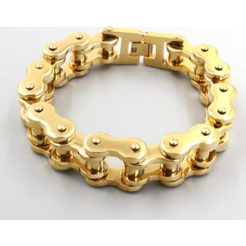 Stainless steel Bracelets bangles Bike Chain Bracelet Men Stainless Steel Biker bracelet For Men Bracelets gold color Bangles