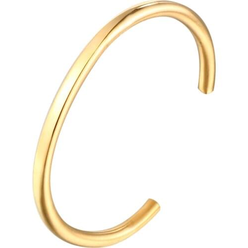 316L Stainless Steel Cuff Bracelet Bangle Woman Man Gold Plating Vintage Wristband Trendy Simple Wedding Party Jewelry Gift