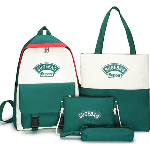 Travel large-capacity schoolbag printed female can carry a double shoulder ultra-backpack, light and thin version set