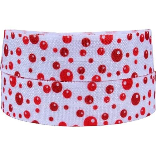 FLRA FOE Red bubble heat press printing fold over elastic ribbon