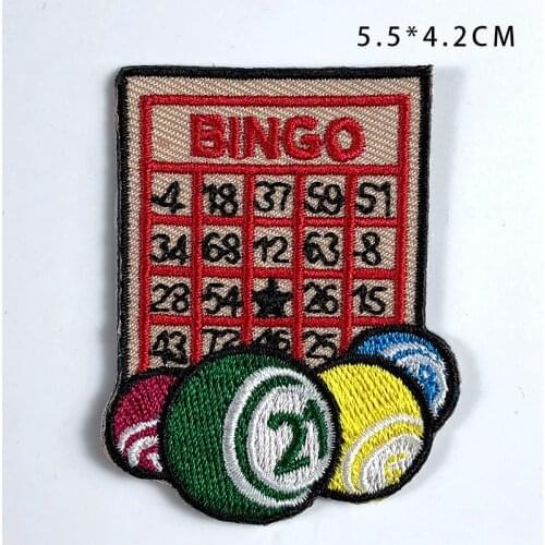 Fine Pool Snooker Patches Bingo Letter Game Embroidered Appliques Iron On Badges for Clothes Diy Coat Jeans Accessory Parches