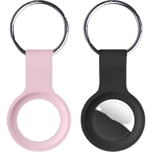 Candy Color Liquid Silicone Anti-lost Keychain Portable Hook Protection Cover for Apple Airtags Locator Tracking Device Case