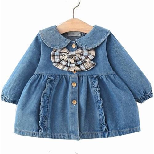 Winter Fall Girls Denim Dress Clothes Long Sleeve Lounge Set for Children Kids Costumes Newborn Baby Rompers Vestidos Bebe 3 4 Y