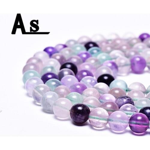 Asingeloo Natural Colorful Fluorite Round beads for jewelry Bracelet ,Necklace, making 15.5" strand 8/10/12mm