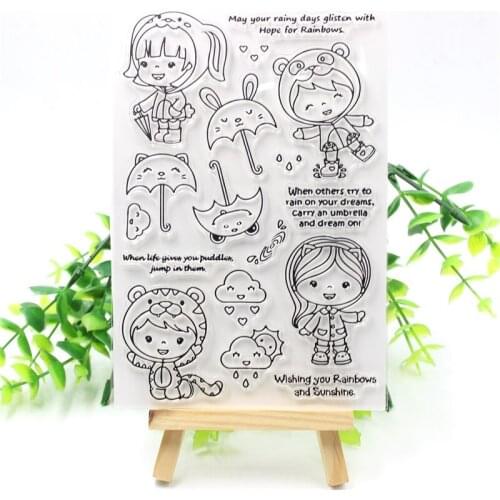 KSCRAFT Little Girl Transparent Clear Silicone Stamps for DIY Scrapbooking/Card Making/Kids Crafts Fun Decoration Supplies