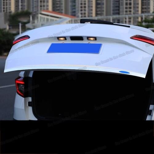 Lsrtw2017 for Skoda Karoq Car Trunk Tailgate Strip Trims Interior Accessories Chrome 2016 2017 2018 2019 2020