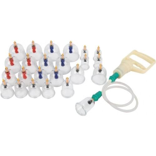 Oversea Fast Shipping 24pcs U-shape Cups Chinese Vacuum Cupping Set Massage Therapy