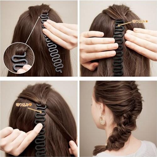 Fashion Magic Hair Braiding Fish Bond Waves Braider Tool Roller With Hair Twist Styling Bun Maker
