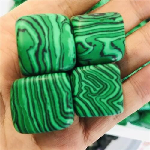 Natural crystal stone malachite cube decoration carving craft Crystal reiki stone 4pcs