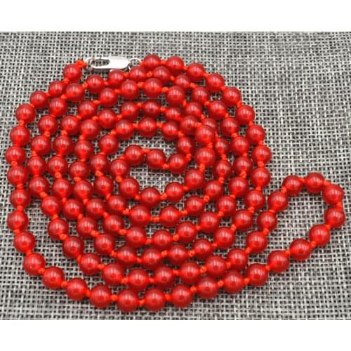 New Beautiful 6mm Brazil red ruby Beads Necklace 38 "AAAAA