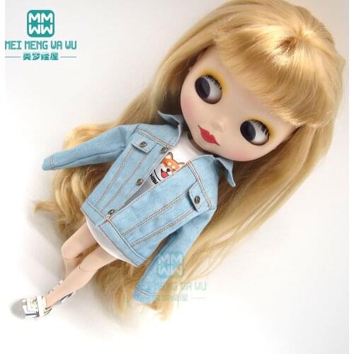 1pcs Blyth Doll Clothes fashion denim clothing, T-shirts shoes for Blyth Azone OB23 OB24 1/6 doll accessories