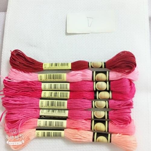 Oneroom DMC3740-3787 Multcolor 10Pcs/lot two labels Thread Cross Stitch Cotton Sewing Skeins Embroidery Thread Floss Kits 7