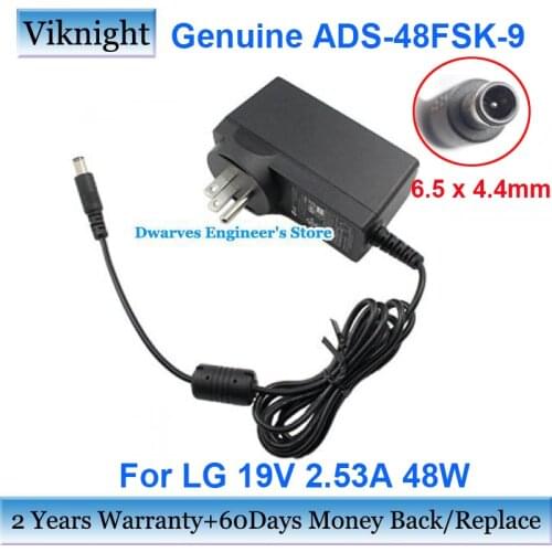 Genuine ADS-48FSK-19 19048EPCU-1 19V 2.53A 48W Switching Adapter Charger For LG DA-48F19 PA-1650-43 29UB65 EAY65689001 LCAP35 US