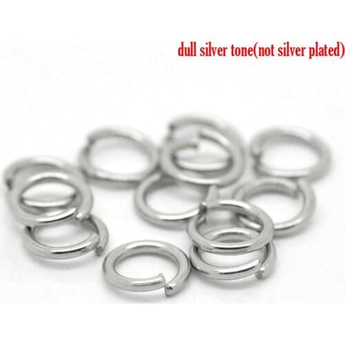 DoreenBeads Stainless Steel Opened Jump Rings Round Silver Color 6mm(2/8")Dia,75 PCs