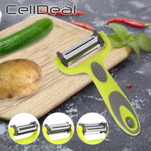 1Pcs 3 in 1 Vegetable Peeler Stainless Steel Potato Peeler With Knife Sleeve Planing Rotatable Blade Reliably Kitchen Tool
