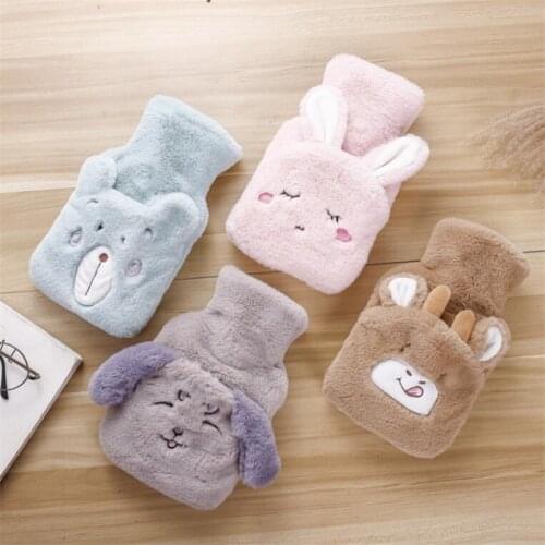 Rabbit Plush Hot Water Bag Washable Anti-slip Portable Thick Safe Winter Warm Durable Heat Bottle Removeable Leakproof Cover