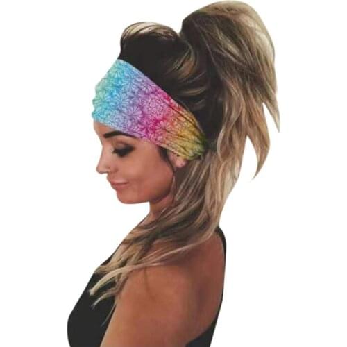Gradient Women Headband Sport Elastic Simple Street Female Head Wrap Casual Vintage Fashion Multifunction Woman Bandana Headband