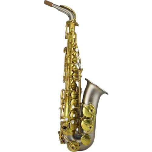 Professional grade Yellow brass Sandblast nickel color alto saxophone