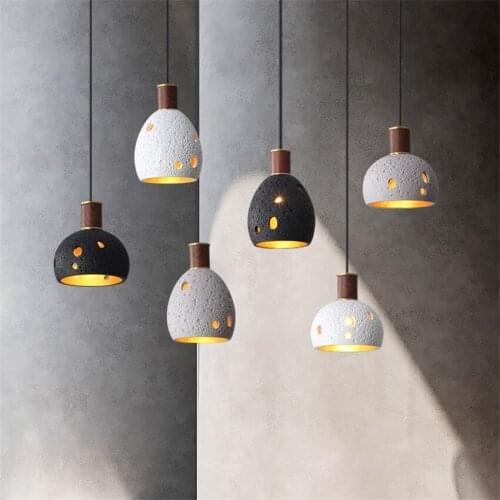 Nordic resin hollow pendant lights industrial wind bedroom bedside restaurant bar designer lamps retro hanging lights lighting