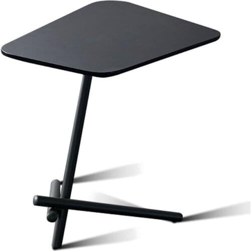 Modern simple side table small semicircle black walnut black slit movable sofa side table