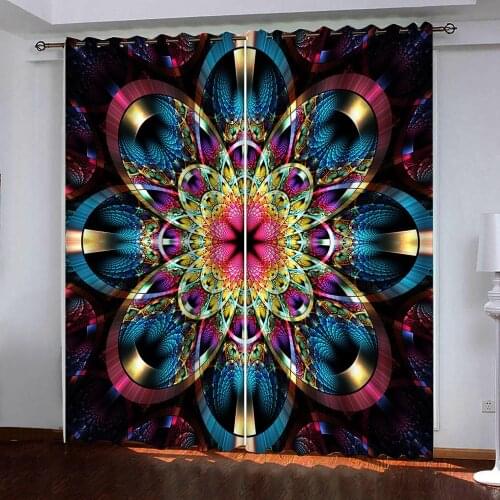 Stereo colorful garland pattern Curtains For Living Room bedroom Window 3D fashion Curtain Blackout Curtain Drapery