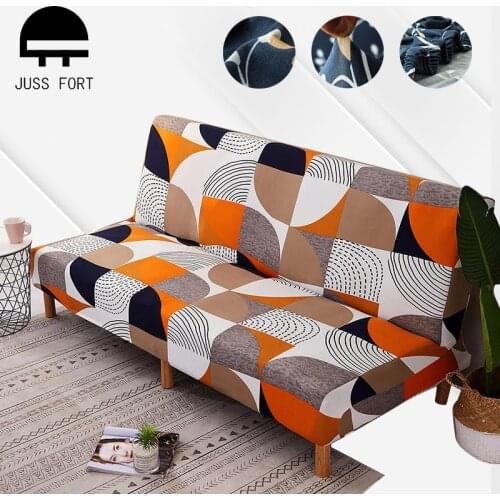 All-inclusive Elastic Couch Cover Fold Armless Sofa Bed Covers Stretch Furniture Slipcovers for Without Armrest Sofa Protector