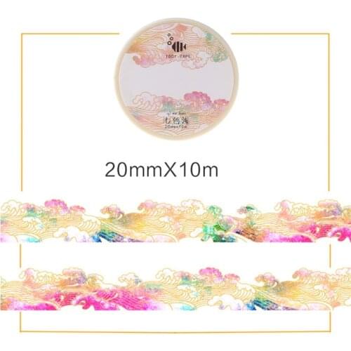 High-Grade Bronzing Wave Pattern Washi Tape Scrapbooking Decorative Adhesive Tapes Paper Stationery Sticker