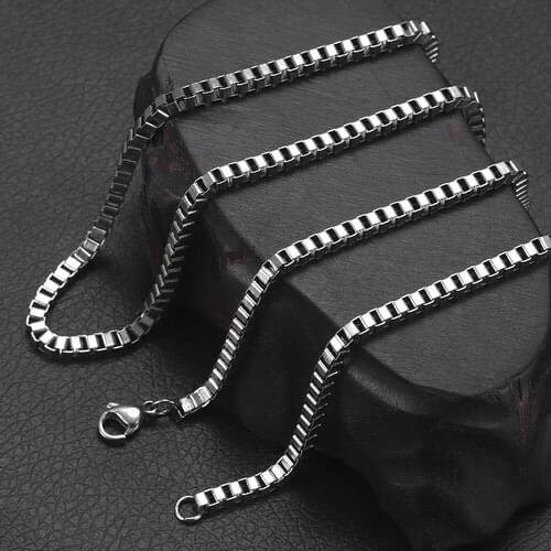 Jewelry Shop Cube Model Stainless Steel Men 'S Necklace