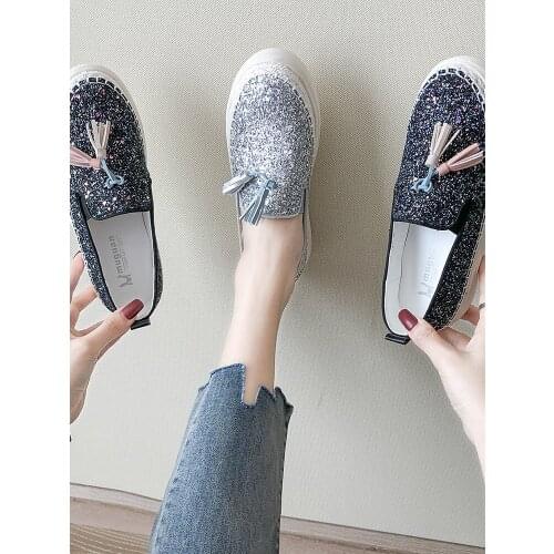 Womens shoes 2021 spring and autumn new Korean style fashion color matching thick-soled cloth shoes comfortable