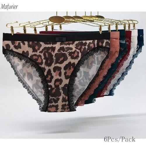 Mafurier 2019 New Arrival Women Sexy Underwear Female Cotton Panties MS Lady Soft Briefs Sexy Lace Knickers For Women 6Pcs/Lot