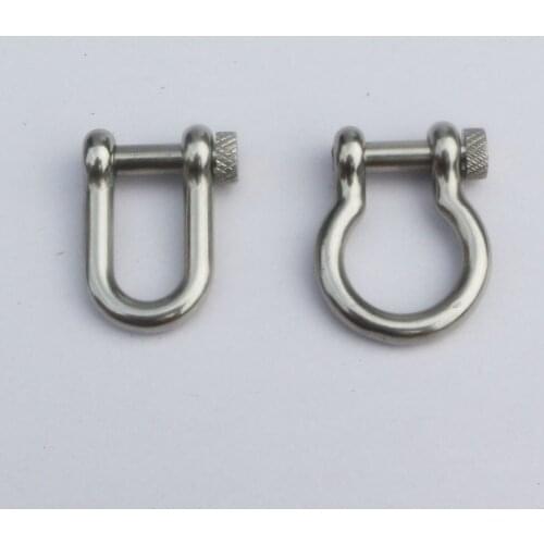 12PC High Quality Silver/Black Stainless Steel Bow/D Shape Survival BOW shackles With Knurled Pin Paracord Bracelet Steel Buckle