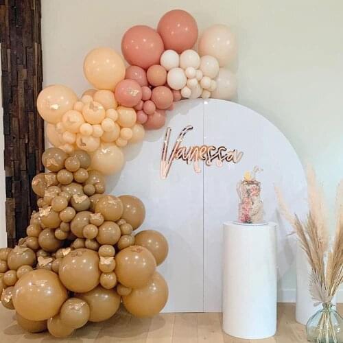 153pcs/lot Retro Blush Balloons Coffee Brown balloons Garland Kit Baby Shower Apricot Pink Balloons Birthday Party Decoration