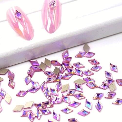 20pc/Lot Reflect AB Pink Rhinestones Flatback Jewelry 3-8Mm Heart,Eye,Rhombus "K9" Glass AB Accessory Nail Flash Rhinestones JZ3