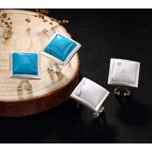 2018 Time-limited Real Brinco Silver, Antique, Simple, Square Geometry, Pine Stone, Thai Sterling Earrings And Wholesale